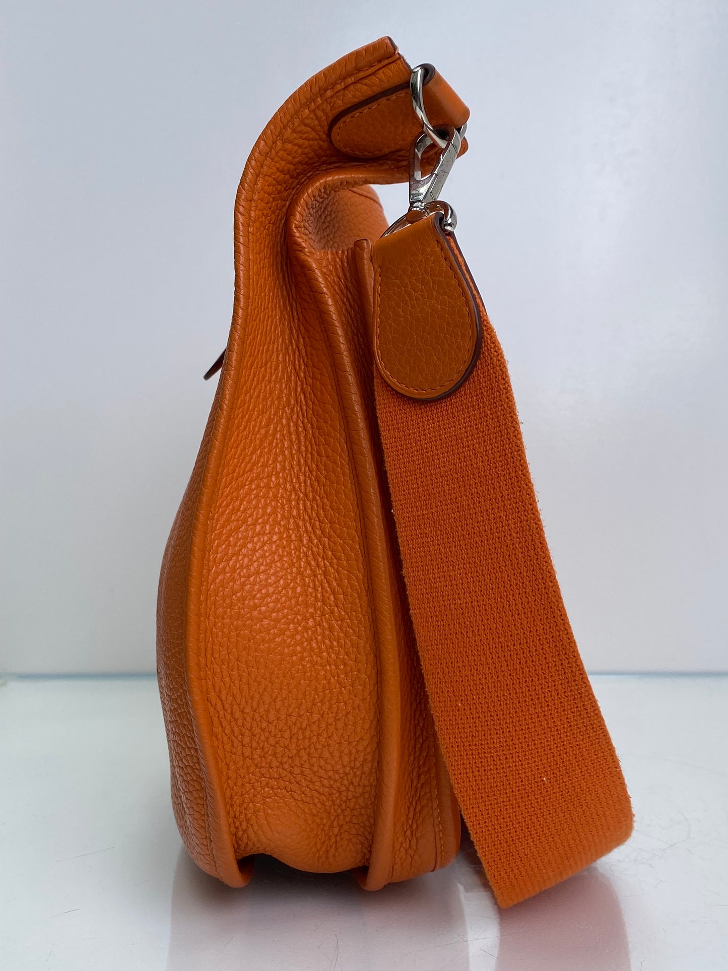 Hermes Orange Evelyne PM Clemence PHW
