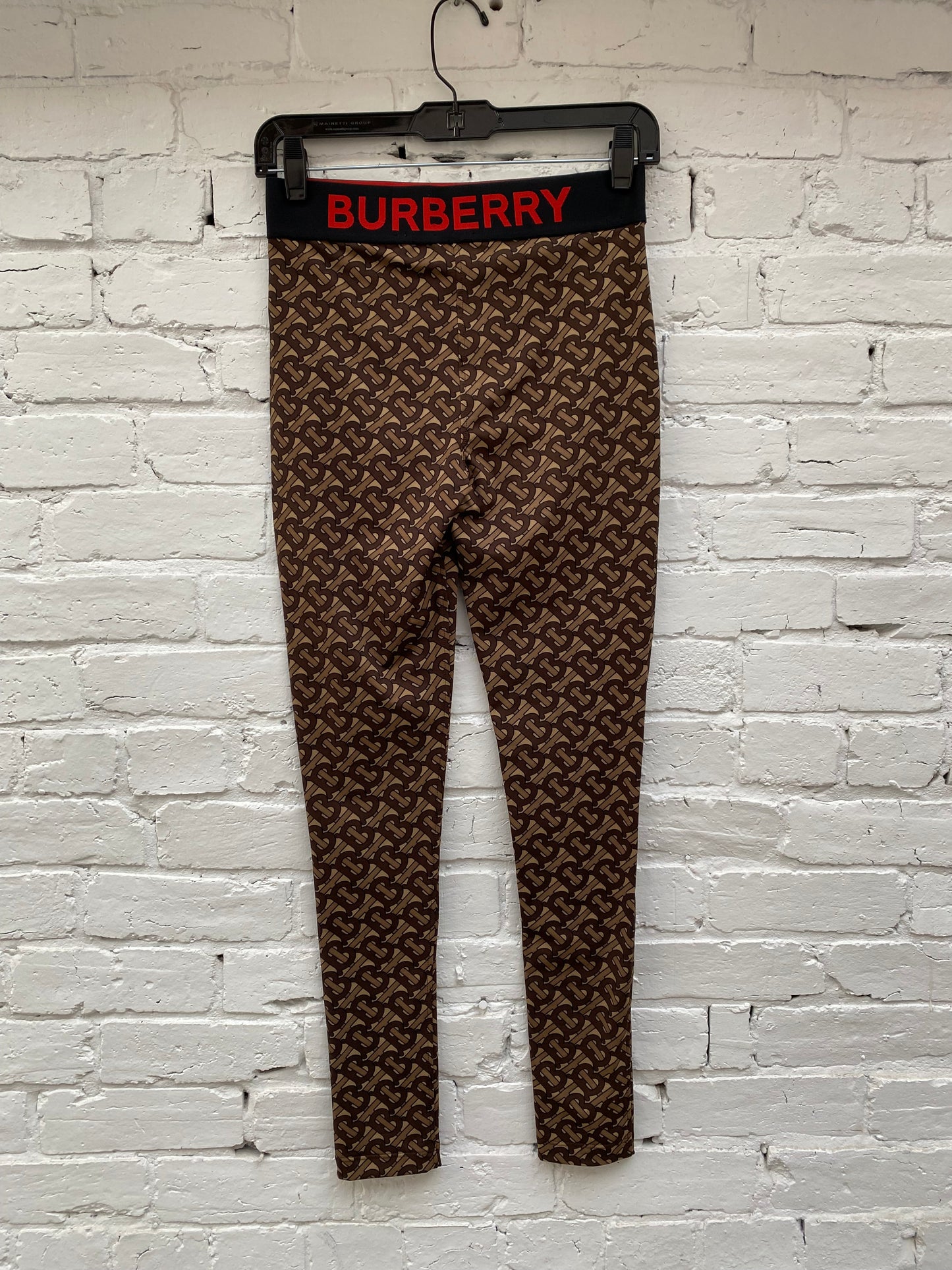 Burberry Brown Monogram Leggings, XS