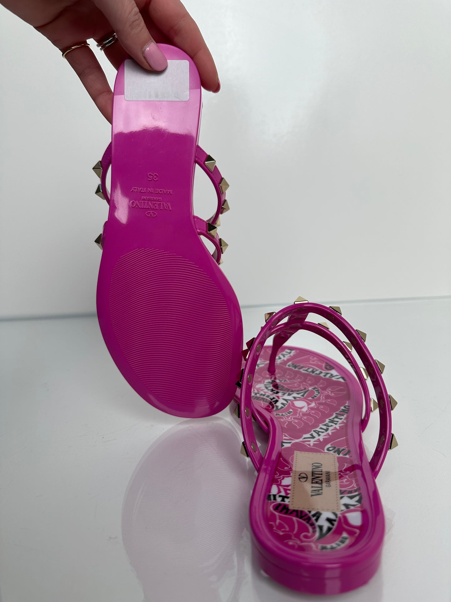 Valentino Pink Studded Sandals, 35