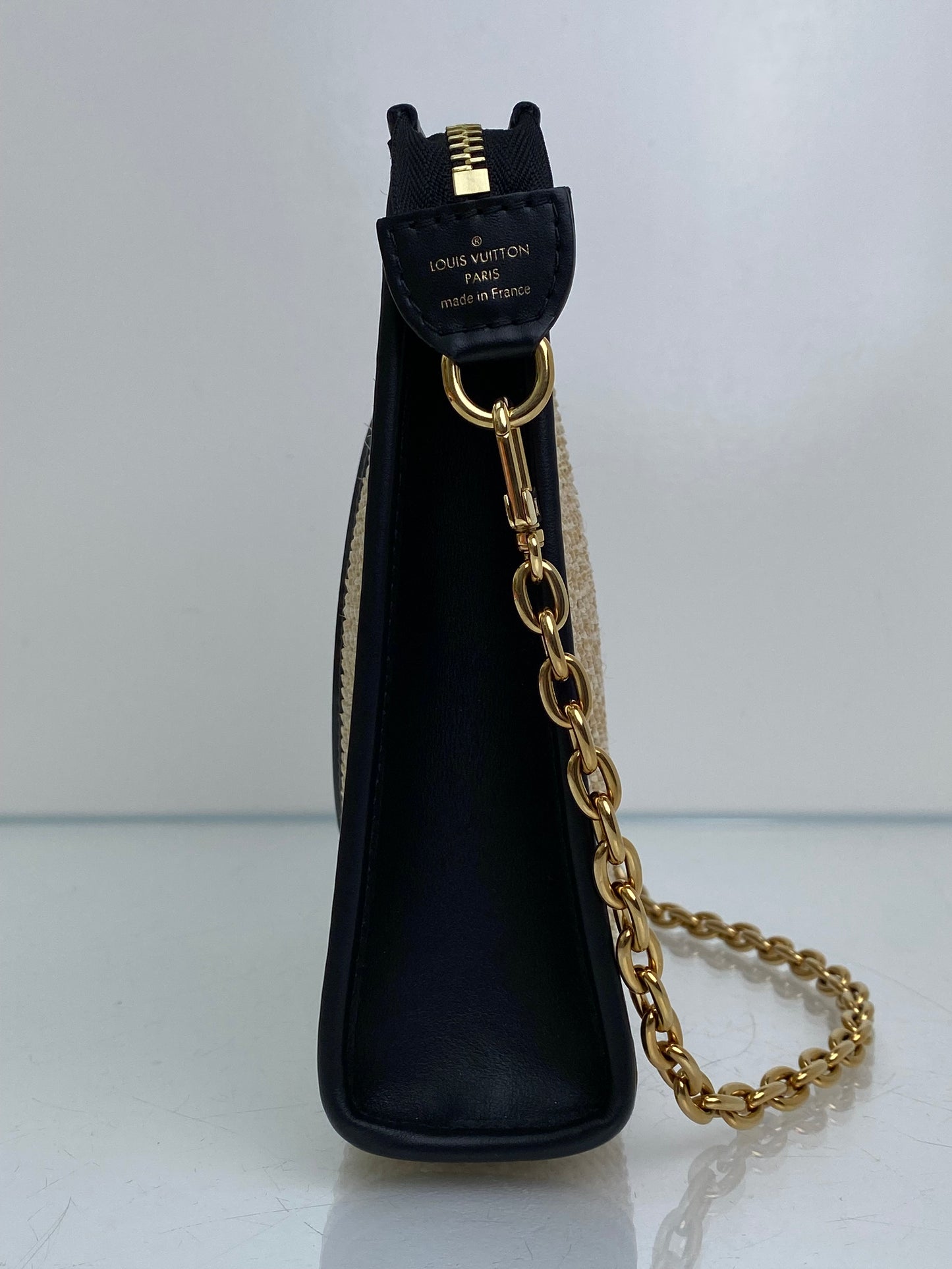 Louis Vuitton Tan & Black Raffia Toiletry Pouch On Chain GHW