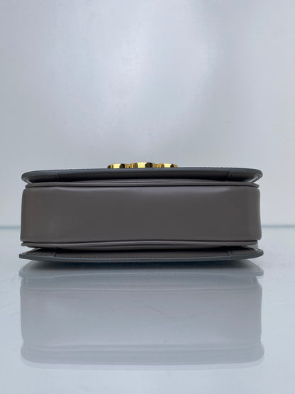 Celine Teen Pebble Grey Triomphe Bag in Shiny Calfskin