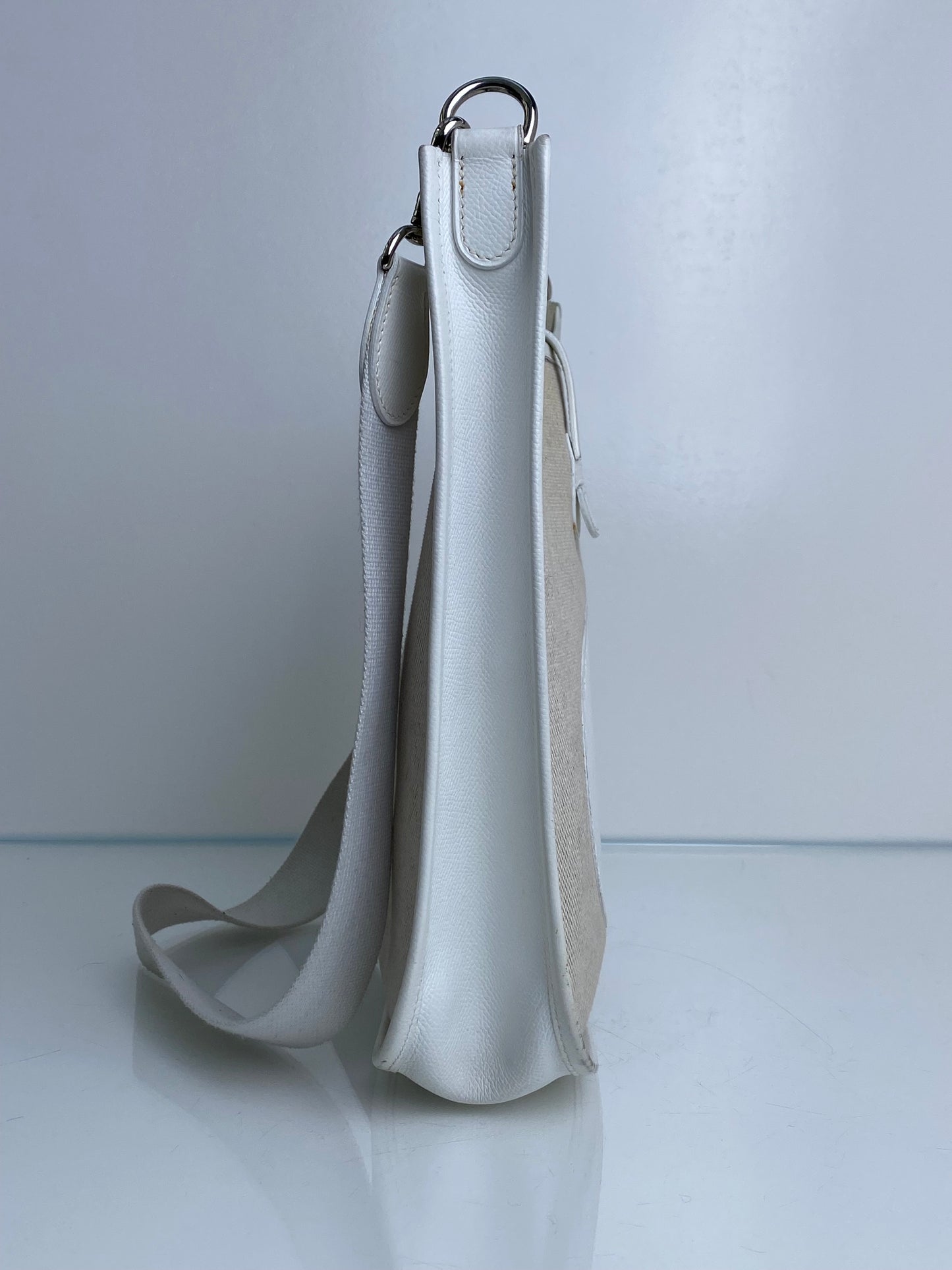 Hermes Evelyne PM Toile/Blanc PHW #H