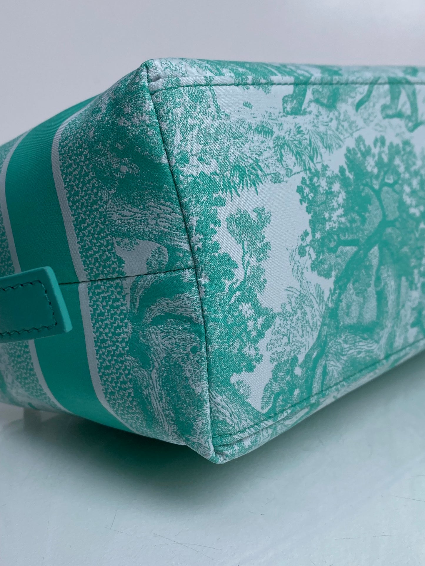 Christian Dior Teal & White Toile De Jouy Nomad Pouch GHW