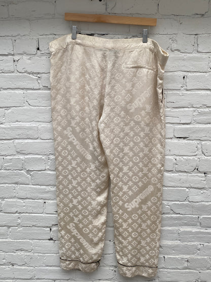 Louis Vuitton X Supreme Cream Monogram Pajamas, L / 50