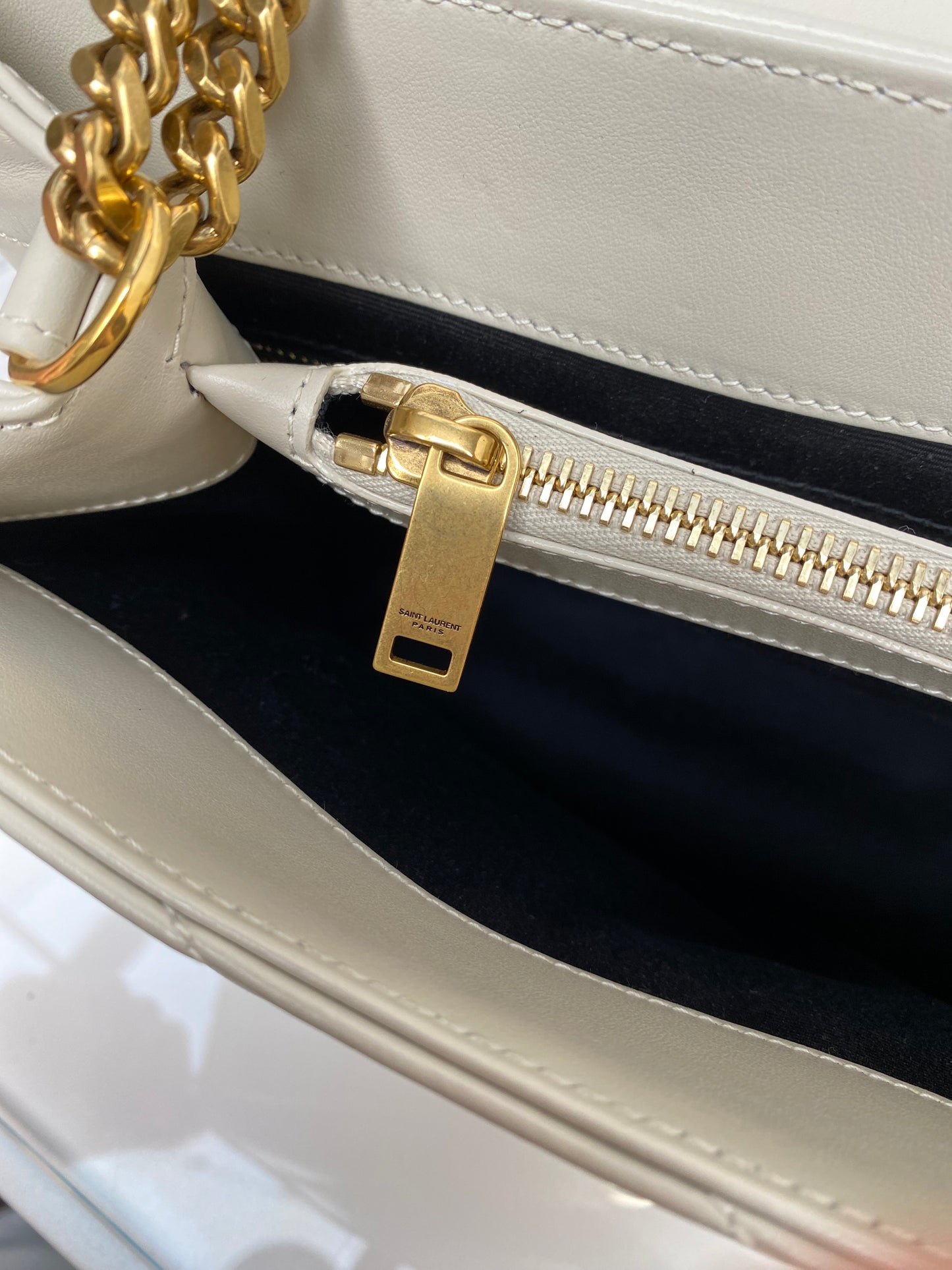 Saint Laurent Cream Lou Lou Bag GHW