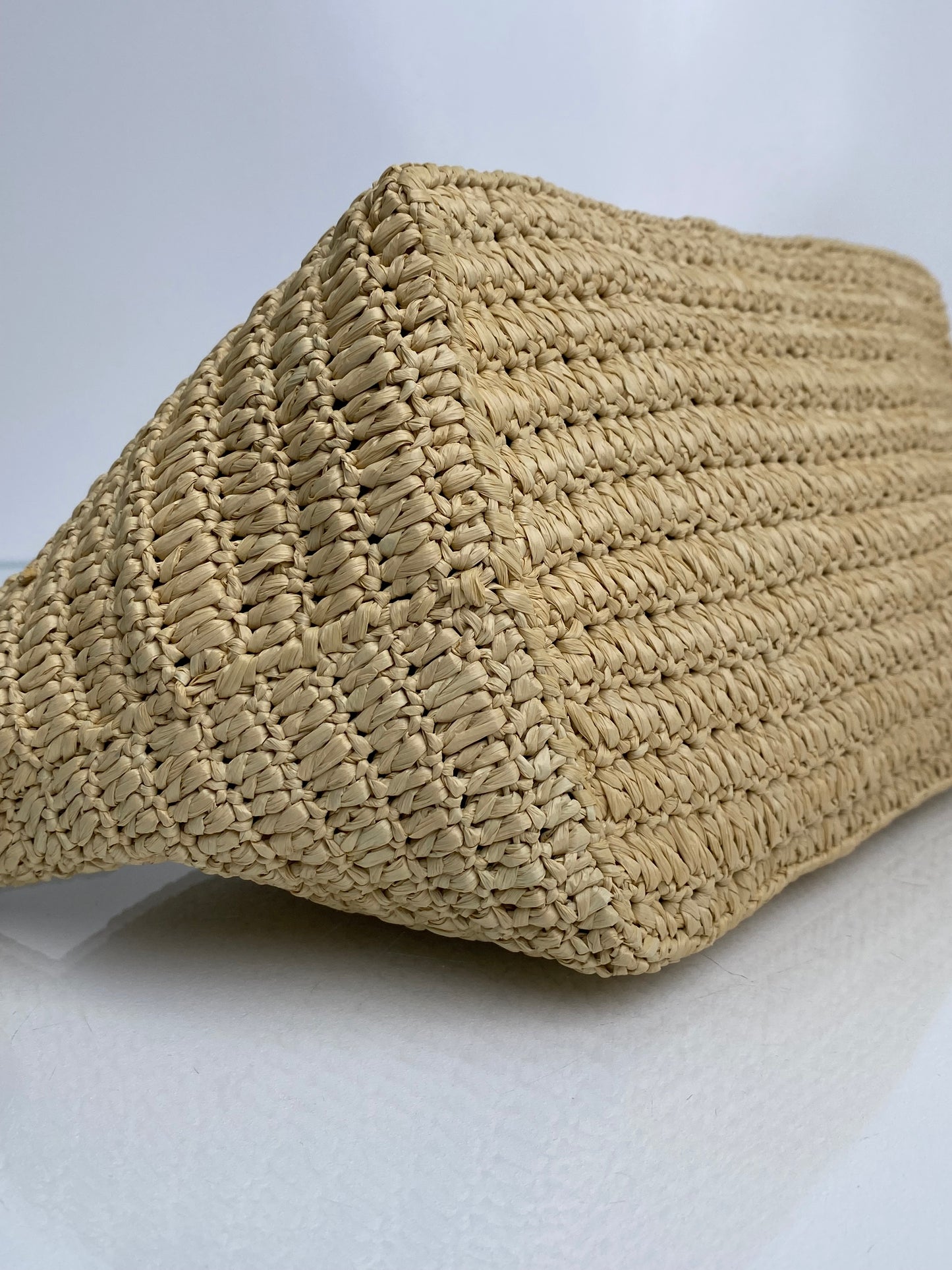 Saint Laurent Tan & Black Raffia Le Tuc Shoulder Bag GHW