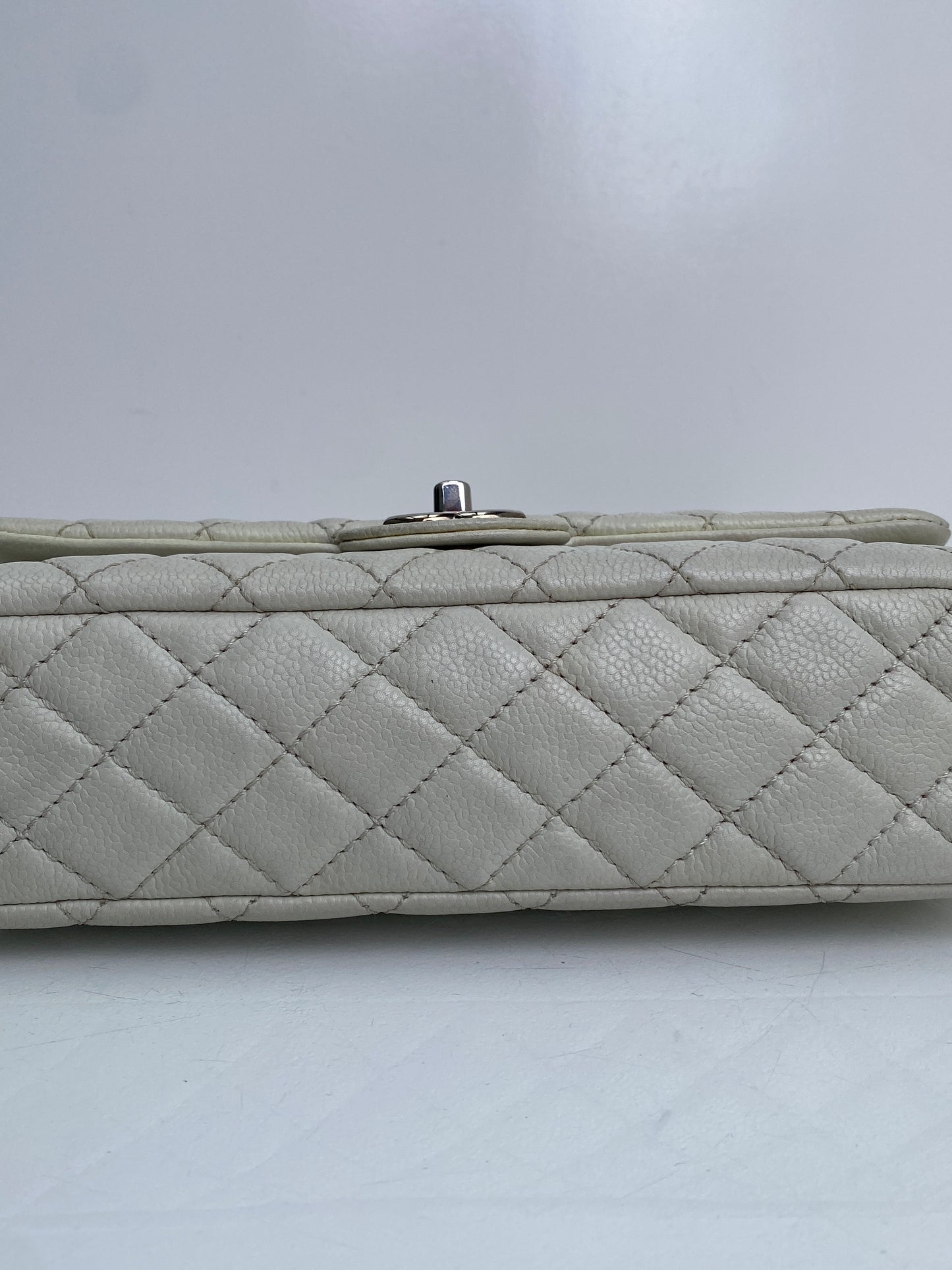Chanel Ivory Medium Caviar Classic Double Flap SHW