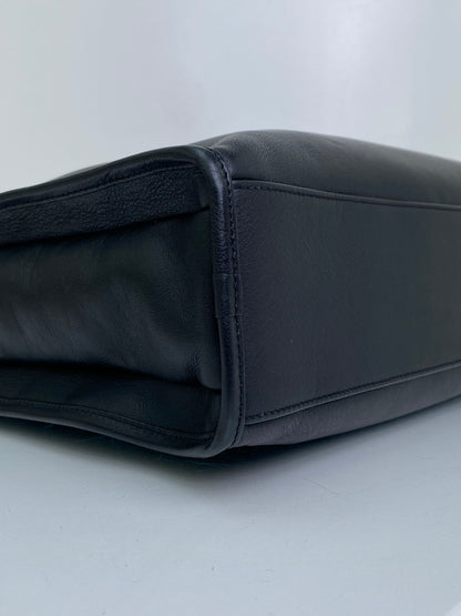 Loewe Black Leather Logo Tote GHW