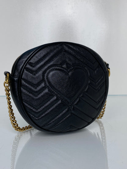 Gucci Black GG Round Marmont GHW