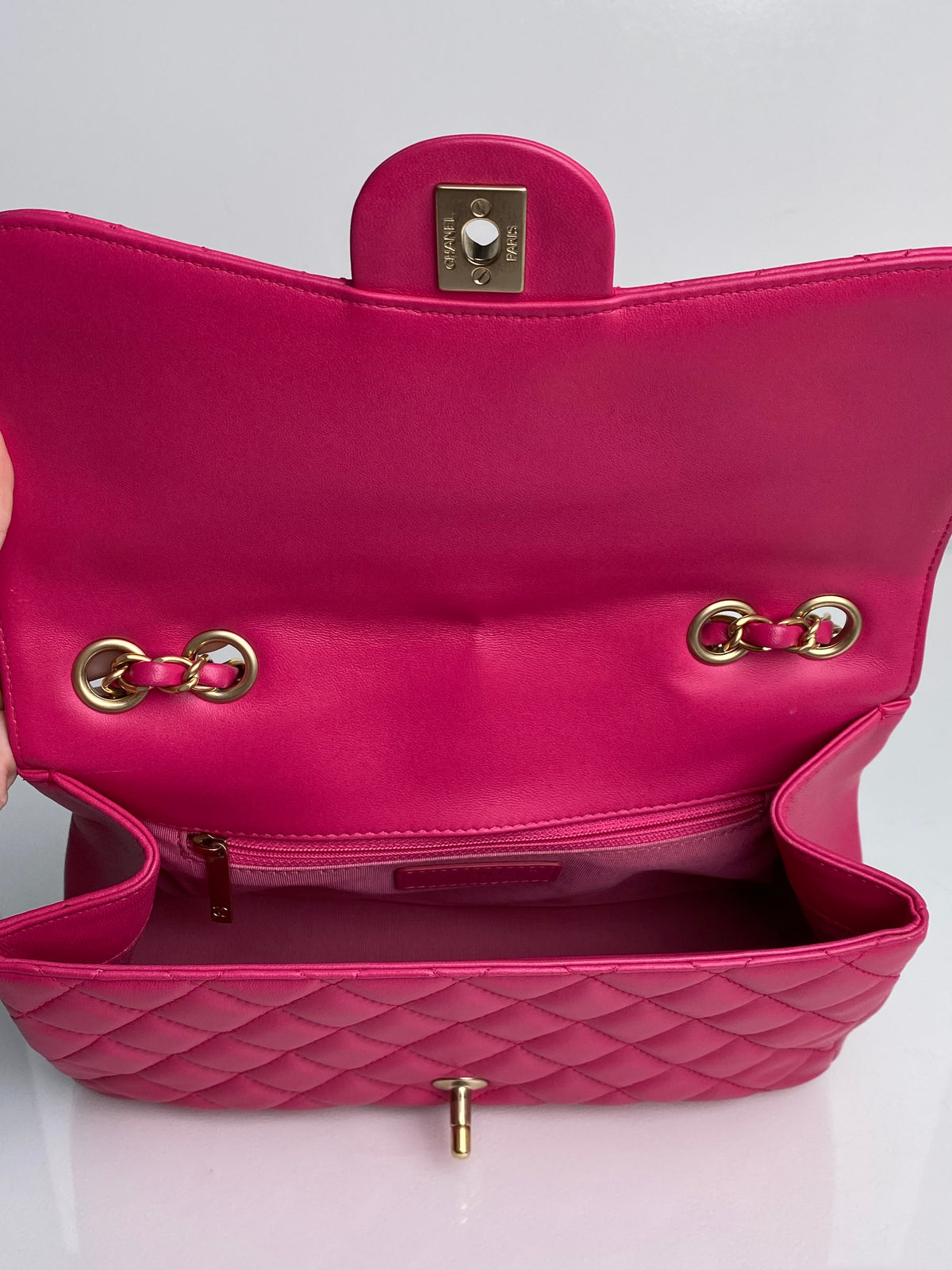 Chanel Pink Lambskin Quilted Mademoiselle Chic Medium Flap Bag GHW #21