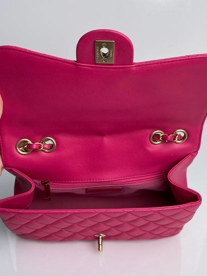 Chanel Pink Lambskin Quilted Mademoiselle Chic Medium Flap Bag GHW #21