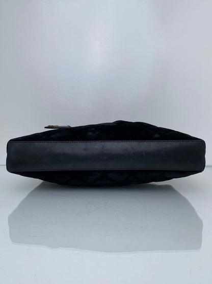 Chanel Vintage Black Velvet Tote Bag GHW