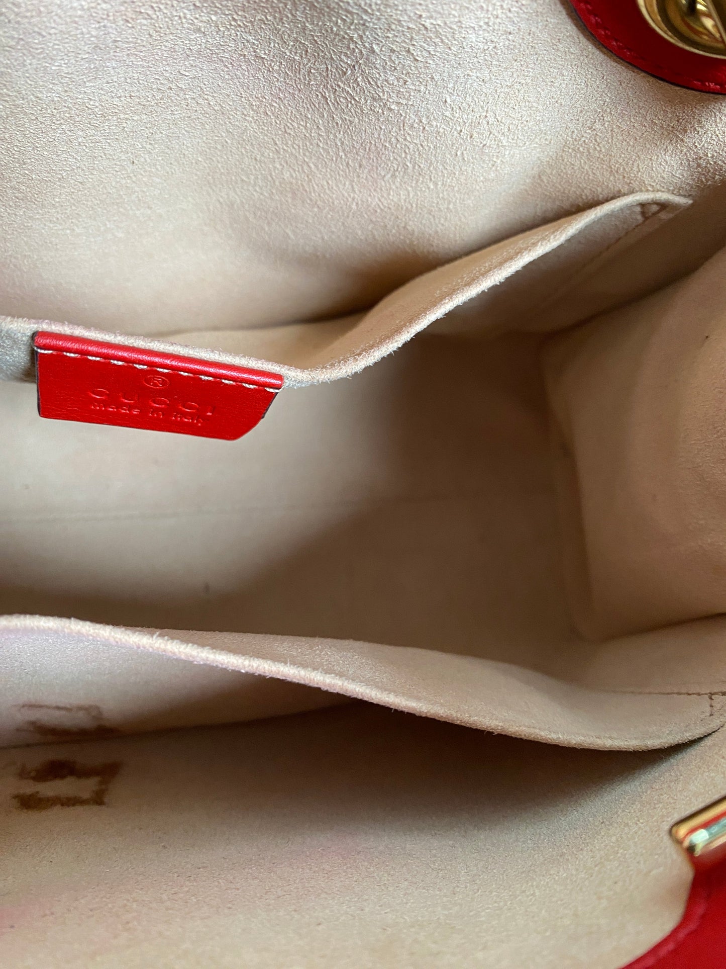 Gucci Red Supreme Apple Padlock Shoulder Bag GHW