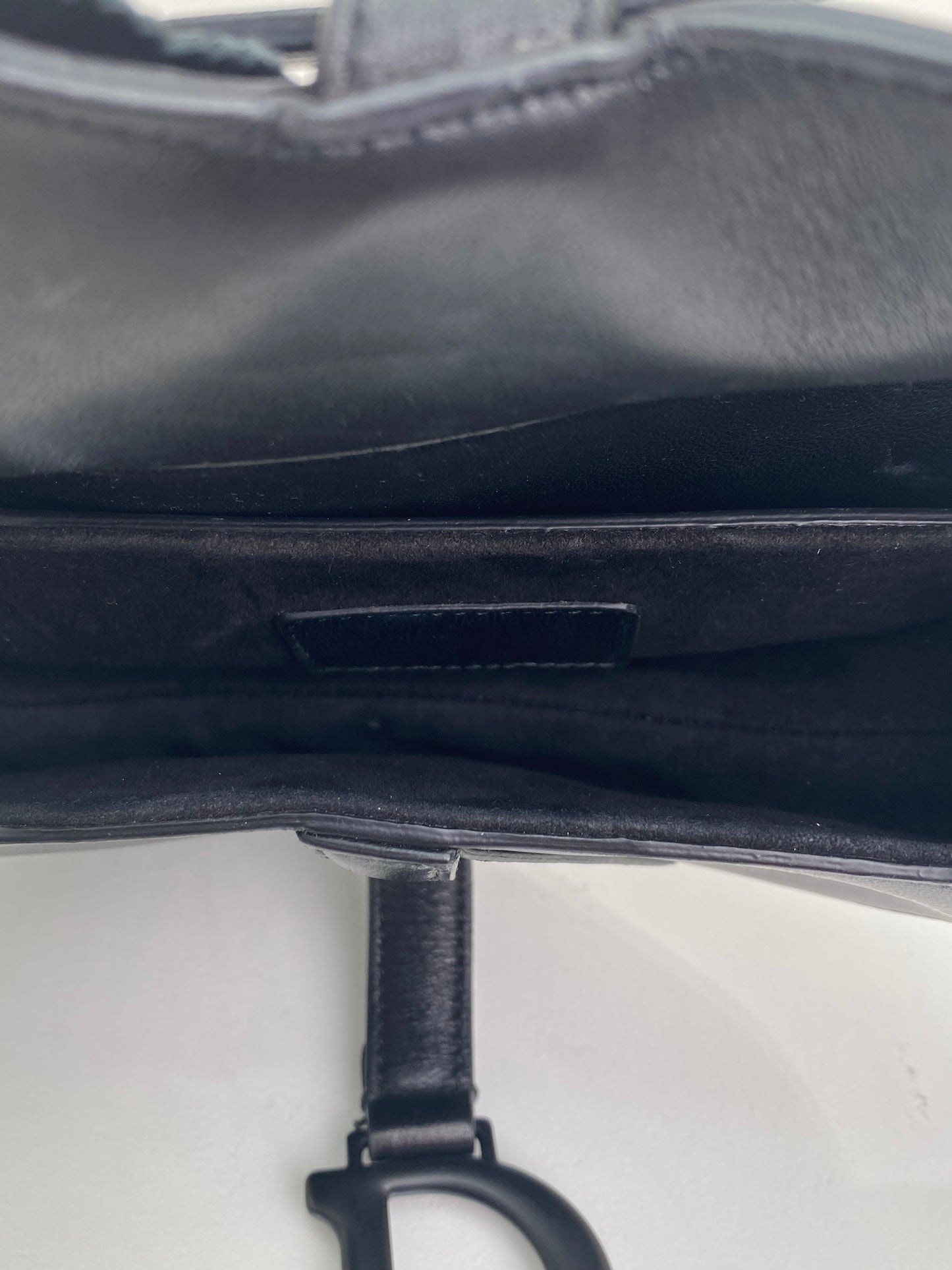 Christian Dior Black Lambskin Floral Appliqué Mini Saddle Bag BHW