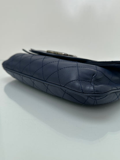 Chanel Blue Lambskin Quilted CC Clutch SHW #14