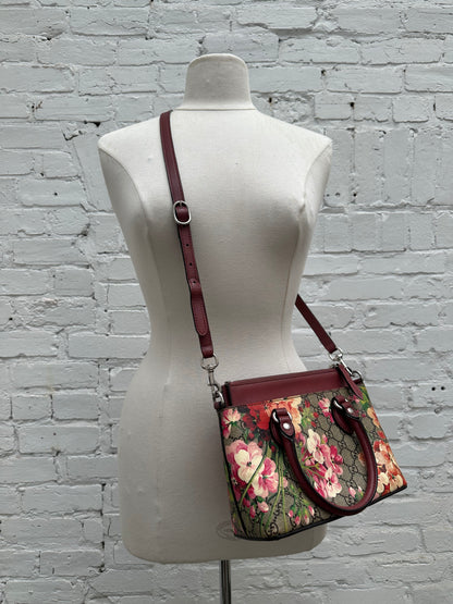Gucci Blooms Mini Crossbody Tote Bag Pink GHW