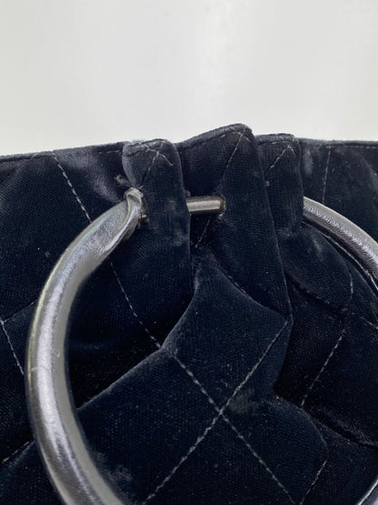 Chanel Vintage Black Velvet Tote Bag GHW
