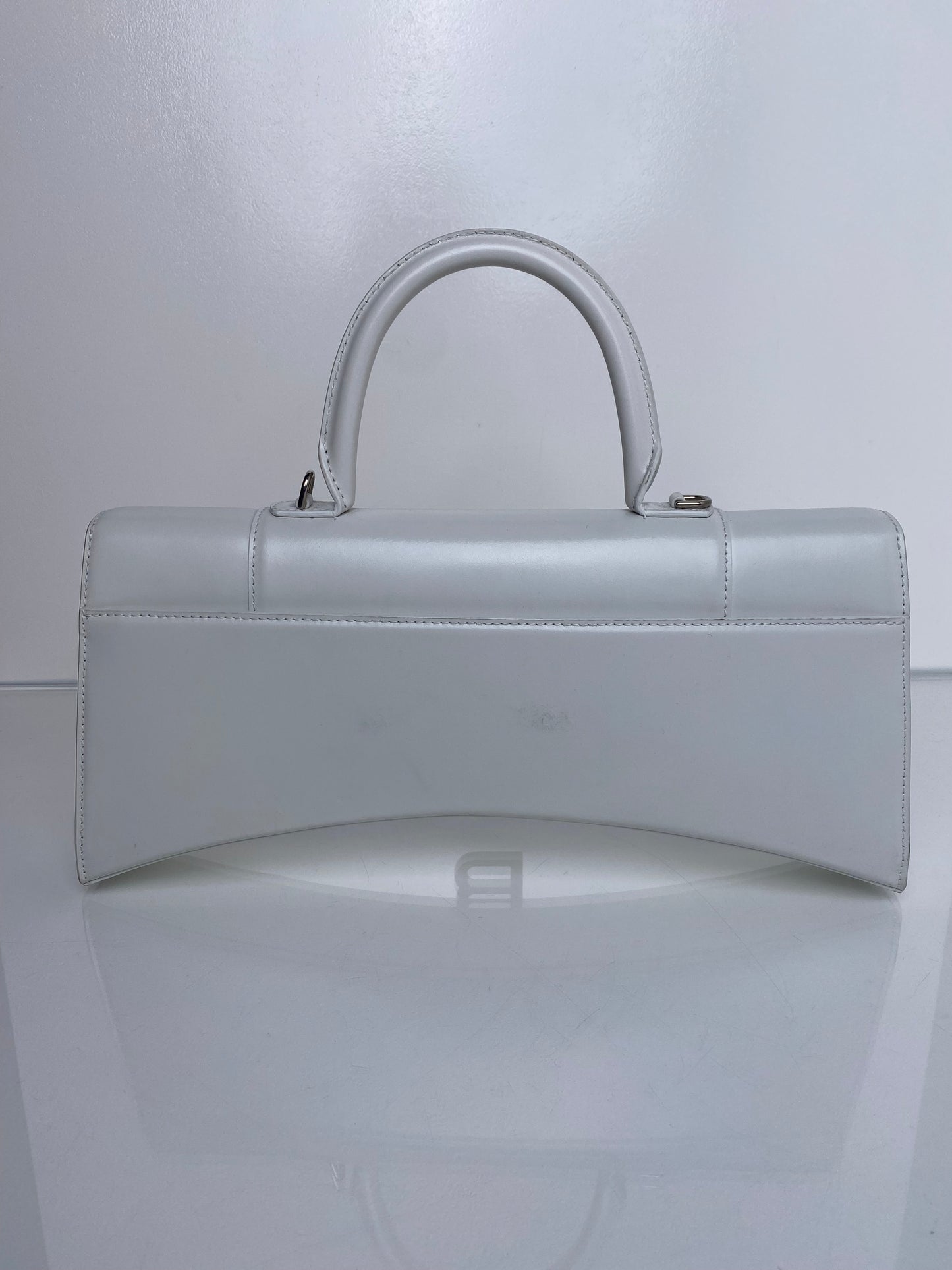 BALENCIAGA White Hourglass Stretch Bag SHW