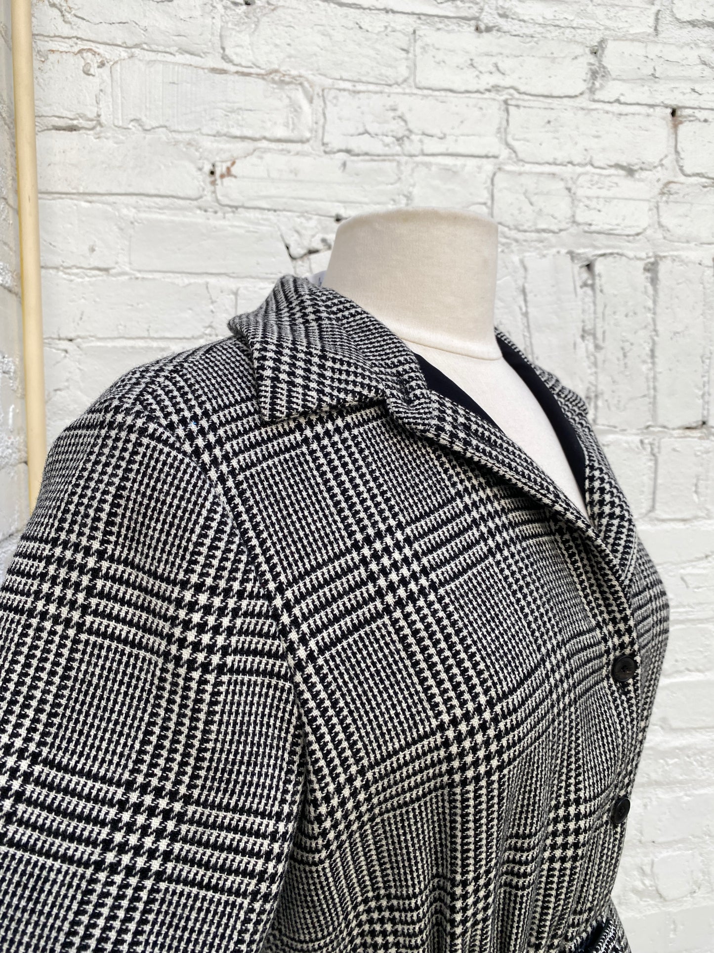 Dior Black & White Plaid Midi Dress, 40