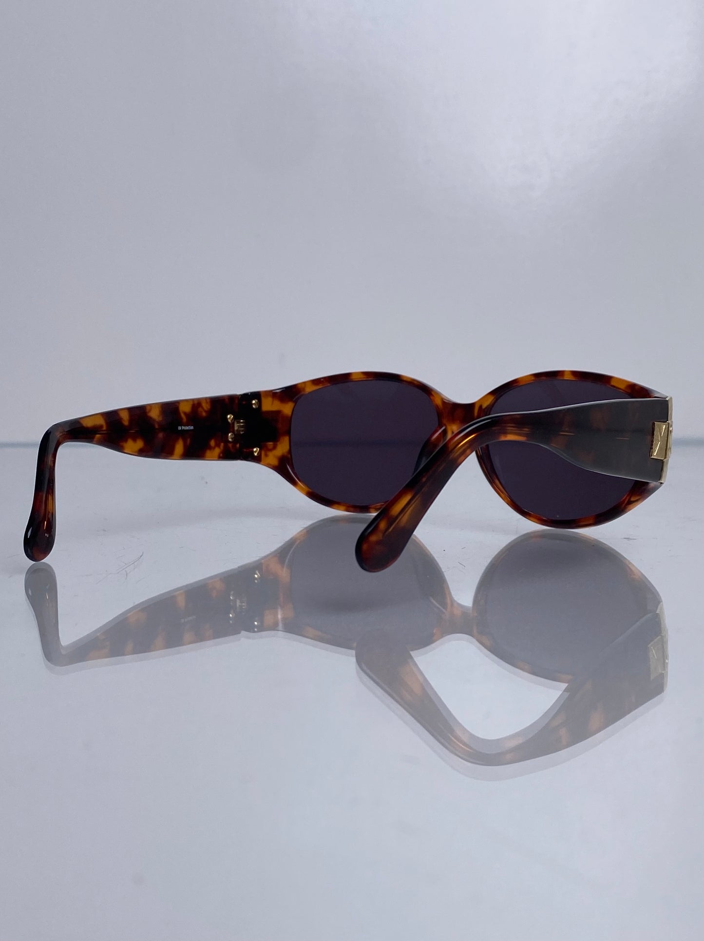 Saint Laurent Vintage Tortoise & Gold Block ' YSL' Sunglasses