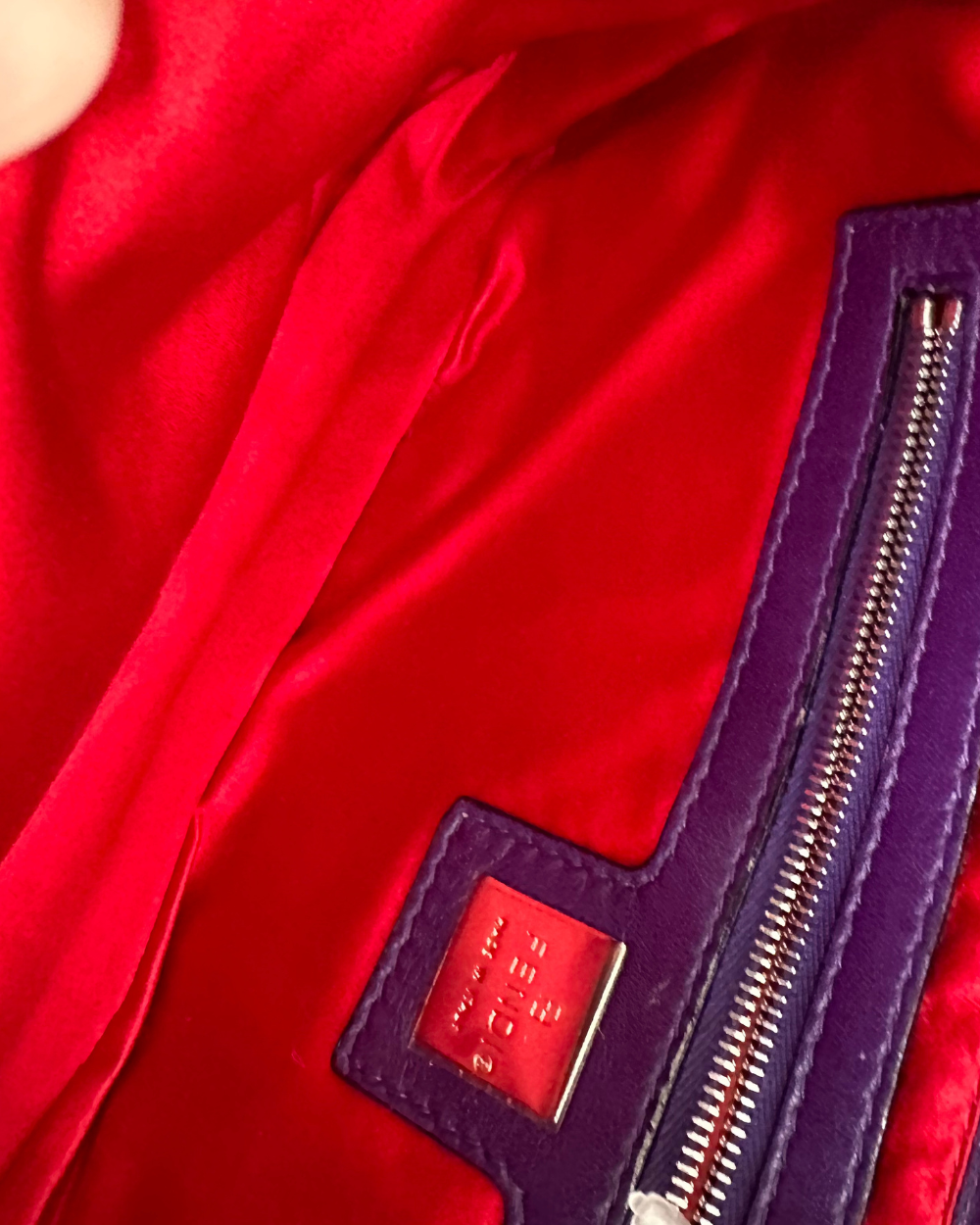 Fendi Purple Leather Baguette Bag