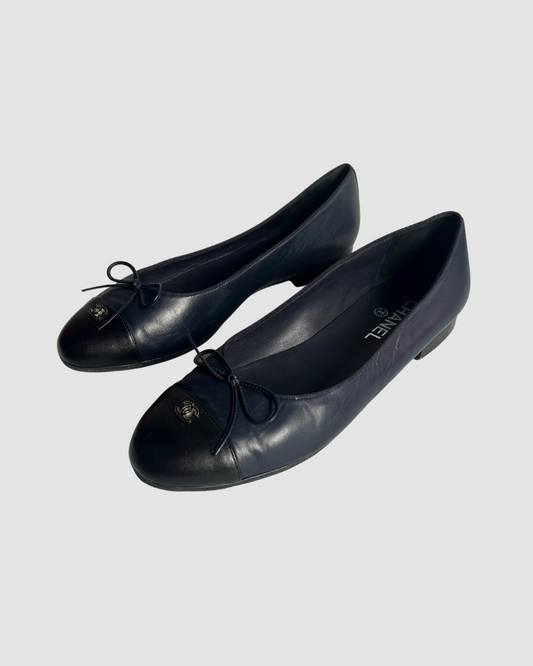 Chanel Navy Ballet Flats