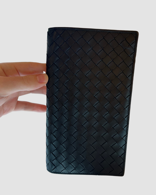 Bottega Veneta Woven Black Leather Wallet