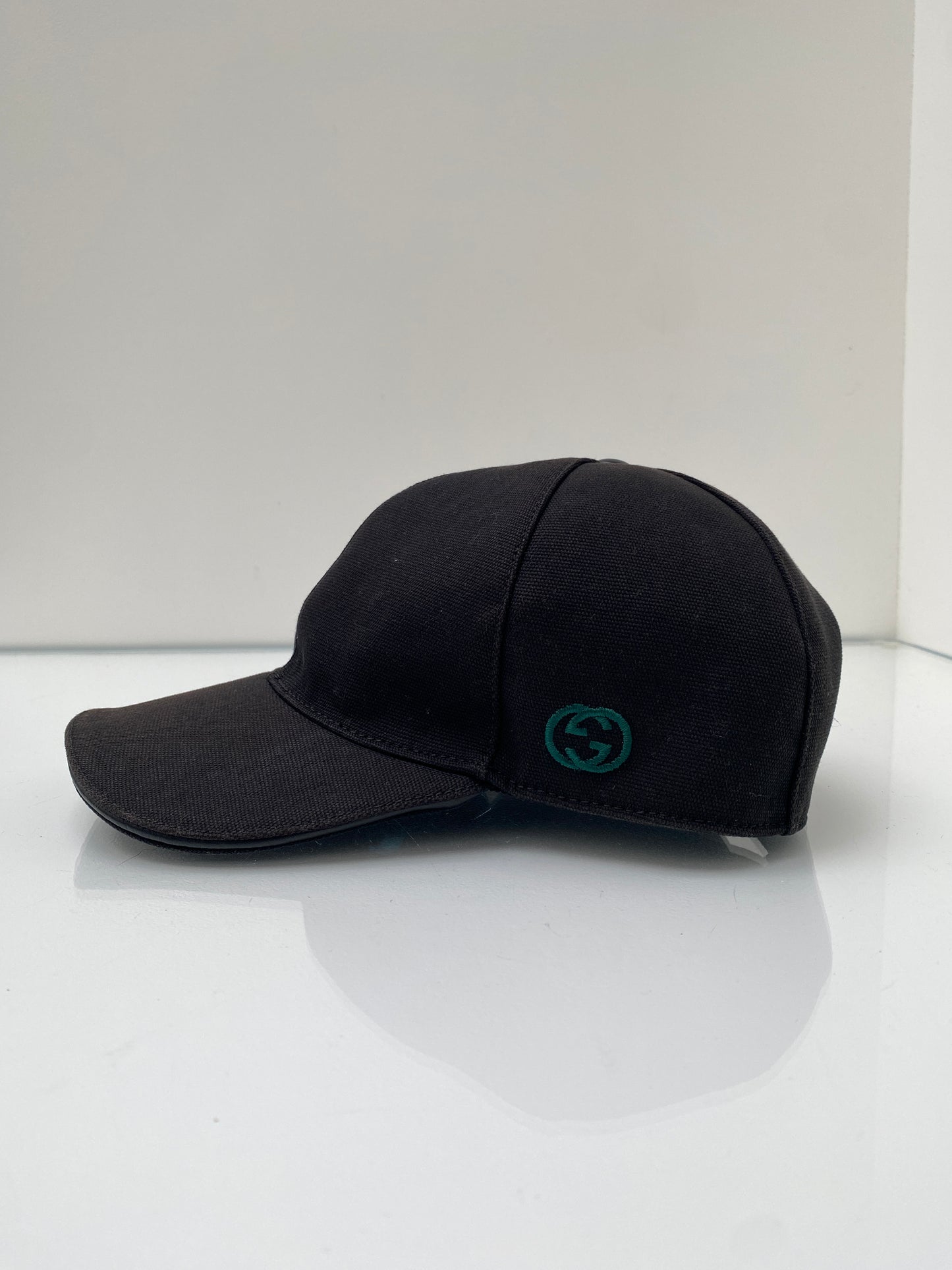 Gucci Black Web Stripe Baseball Hat, M