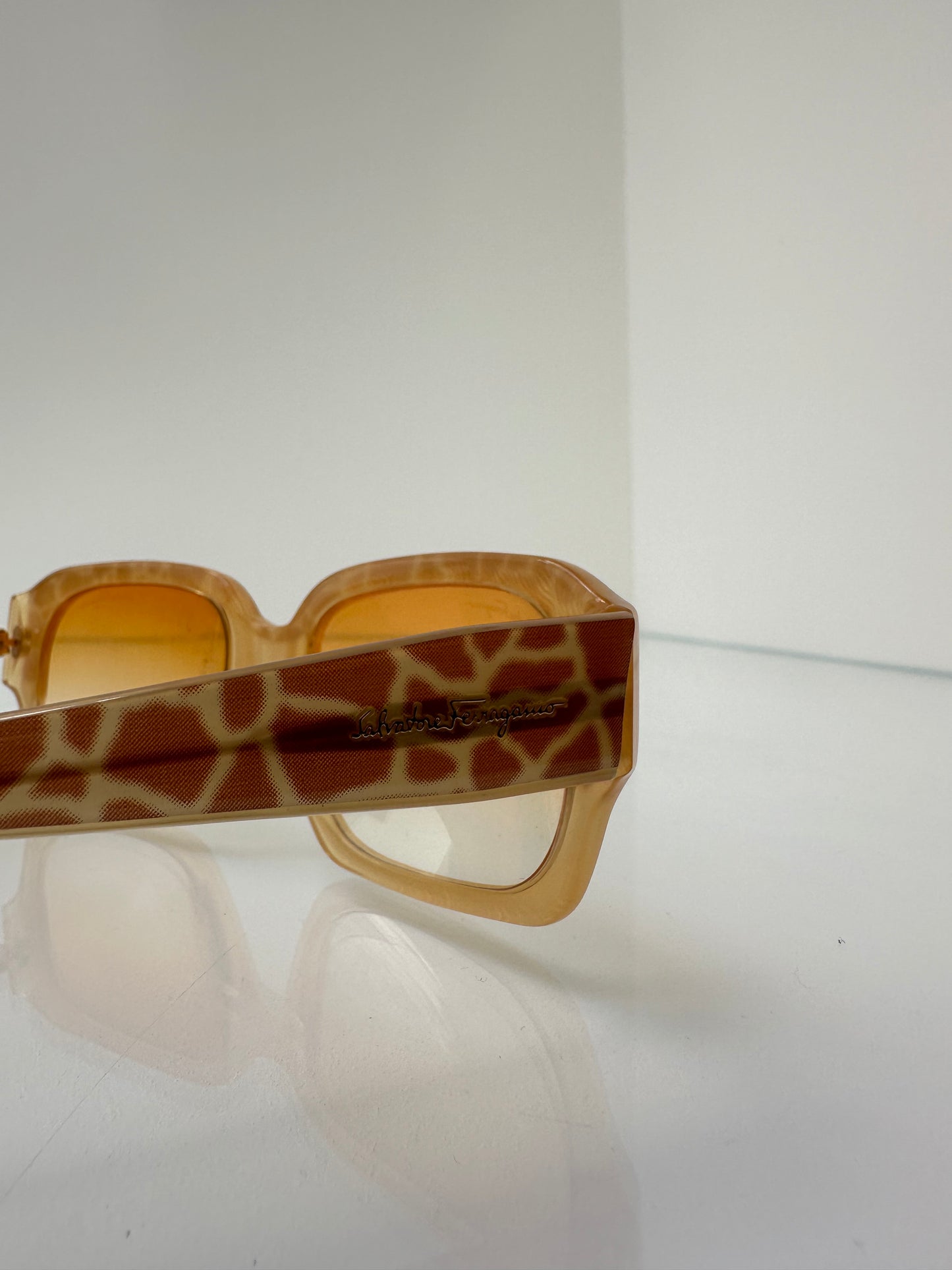 Salvatore Ferragamo Acetate Giraffe Sunglasses