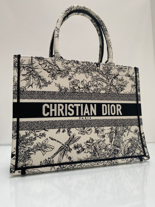 Christian Dior Black & White Medium Book Tote
