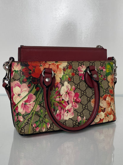 Gucci Blooms Mini Crossbody Tote Bag Pink GHW