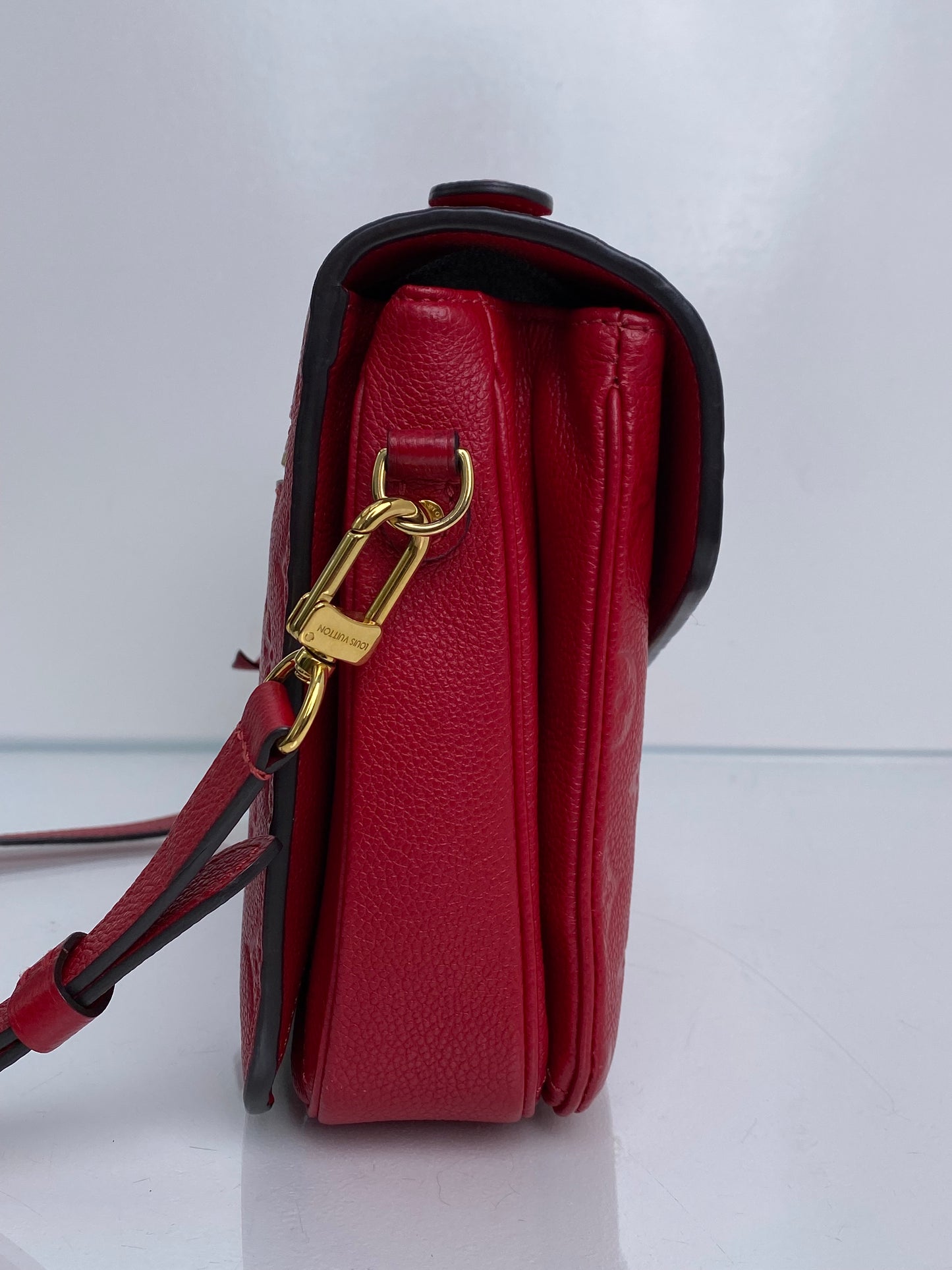 Louis Vuitton Pochette Metis Red Monogram Empreinte MM Crossbody Bag