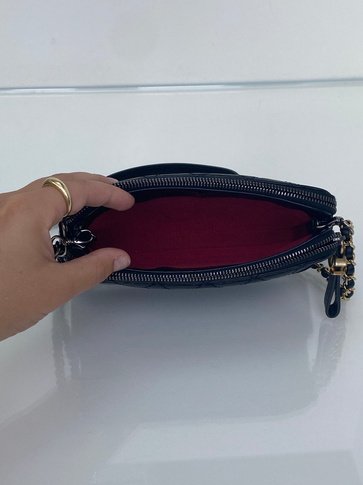 Chanel Gabrielle Black Mini Crinkled Calfskin/Smooth Leather Bag TTHW