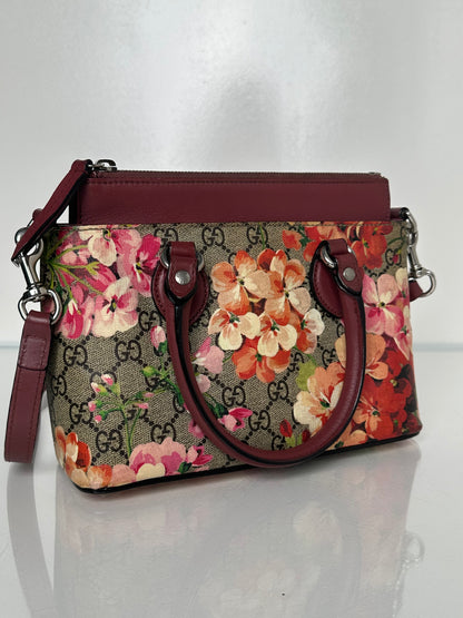 Gucci Blooms Mini Crossbody Tote Bag Pink GHW