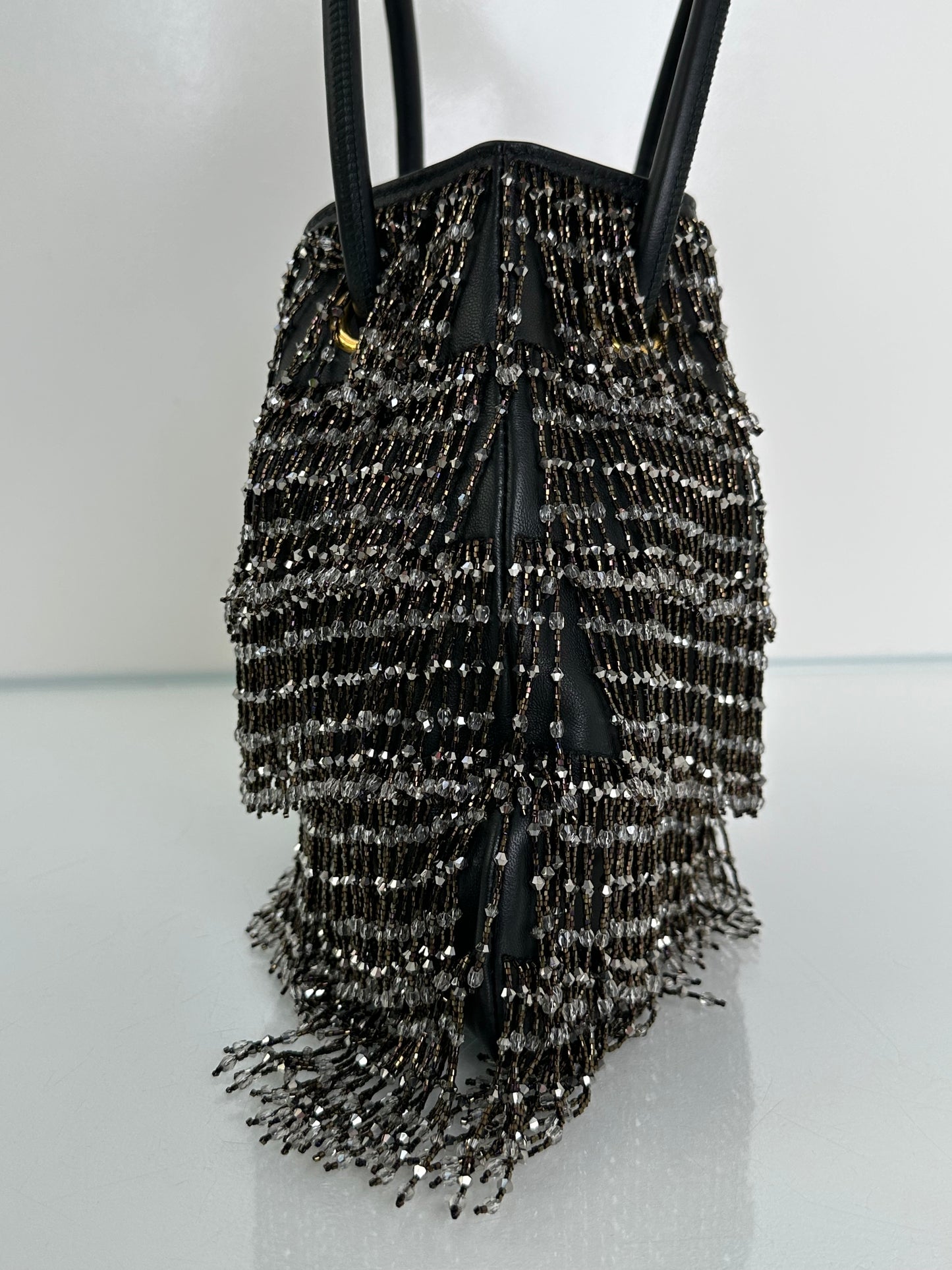 Dior Black & Crystal Tassel New Line A M Lambskin Bag GHW