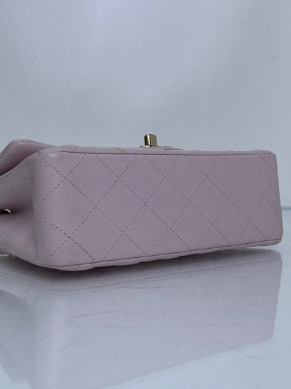 Chanel Light Pink Quilted Lambskin Mini Classic Flap Bag GHW #23