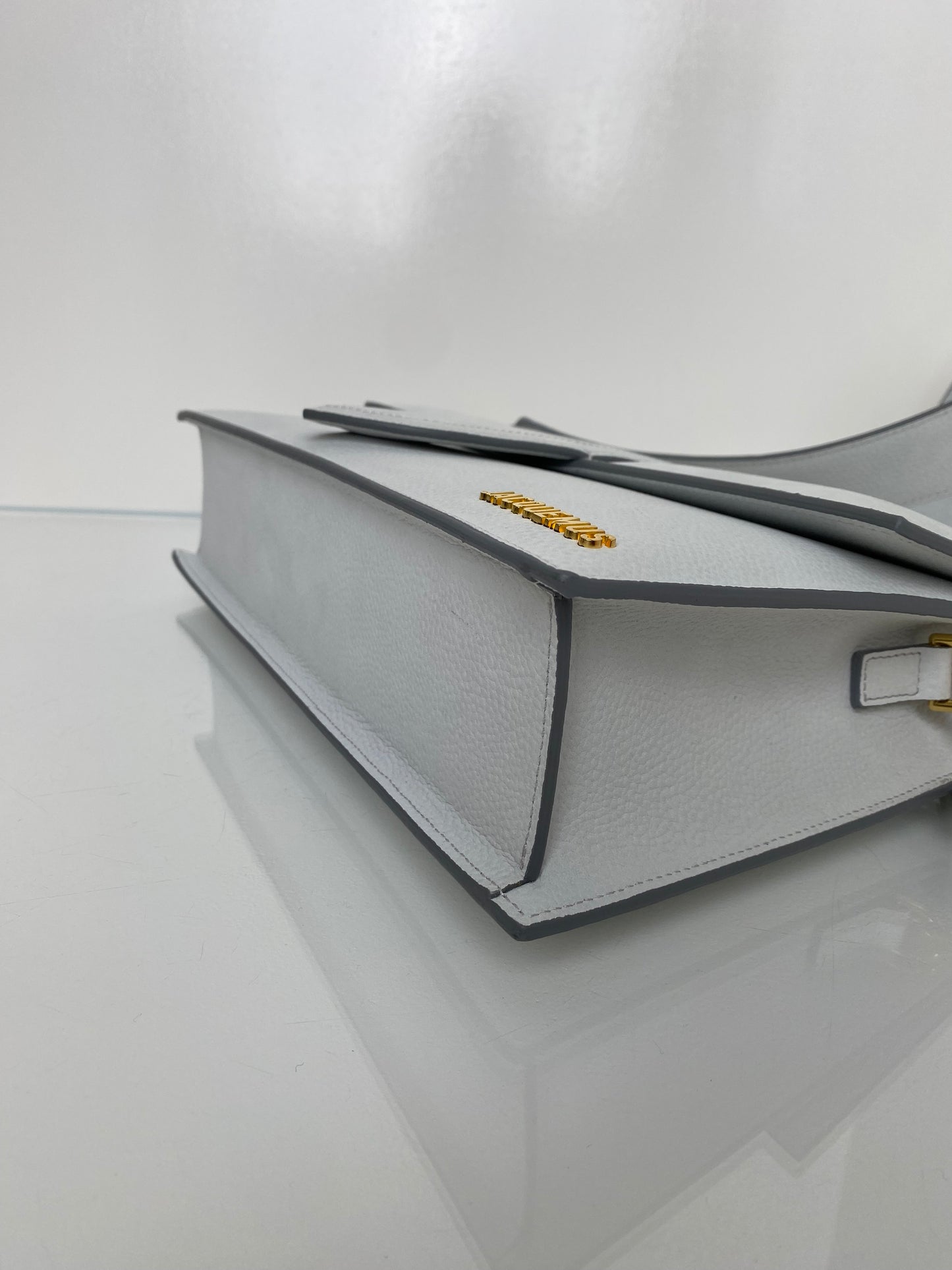 Jacquemus Grey Suede Le Grand Bambino Bag GHW