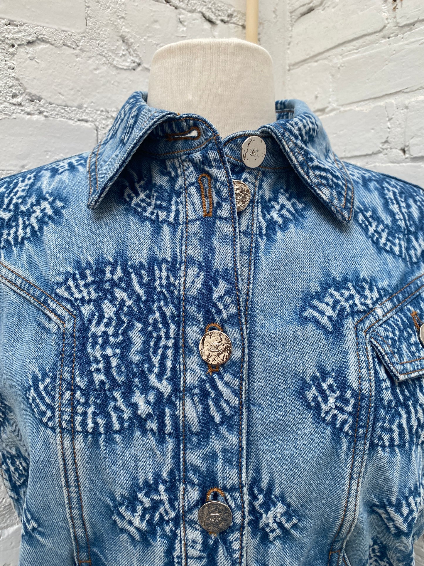 Chanel 24C Light Wash CC Vest, 36