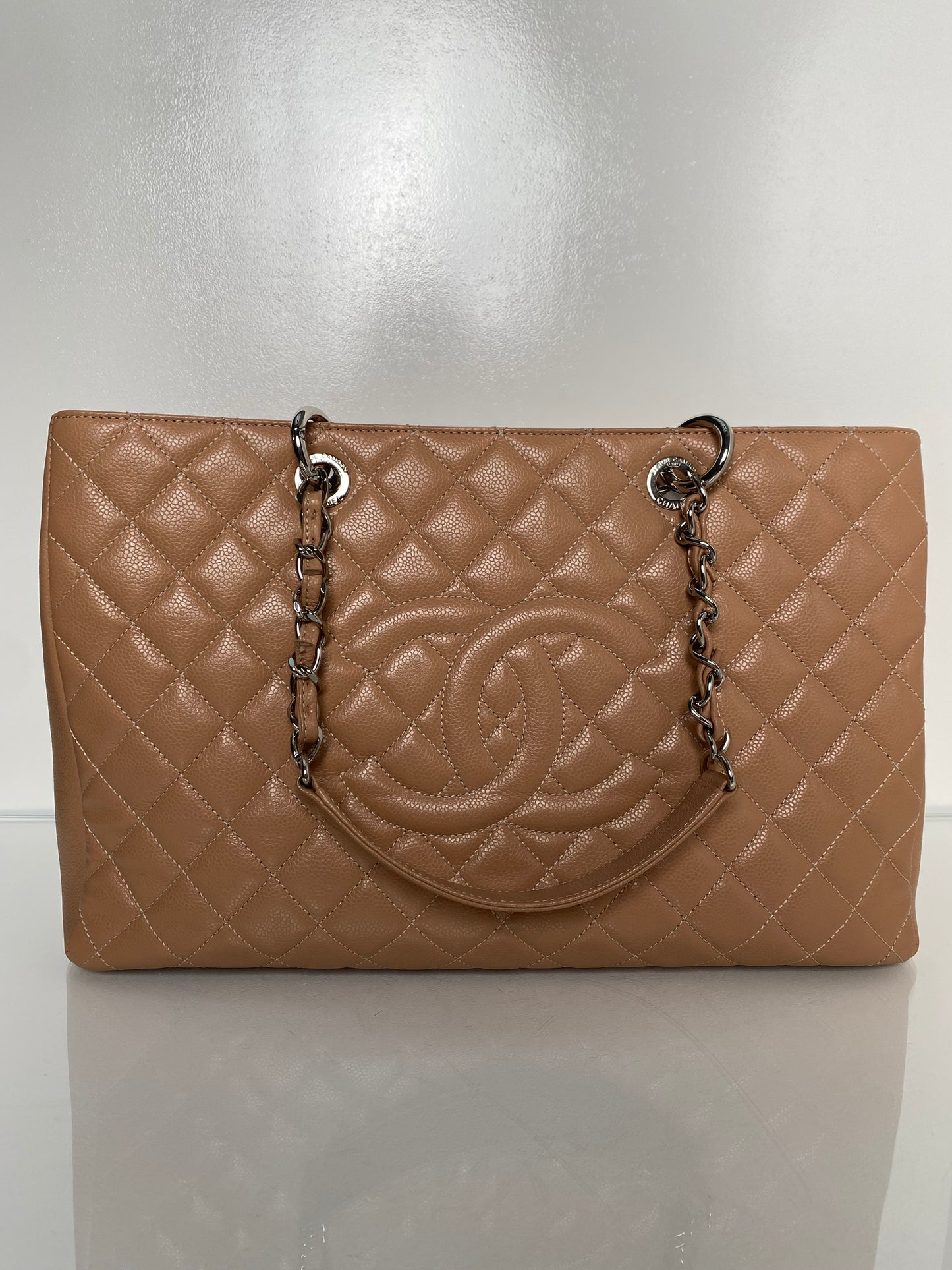 Chanel Dark Beige Caviar Quilted GST XL Bag SHW #17