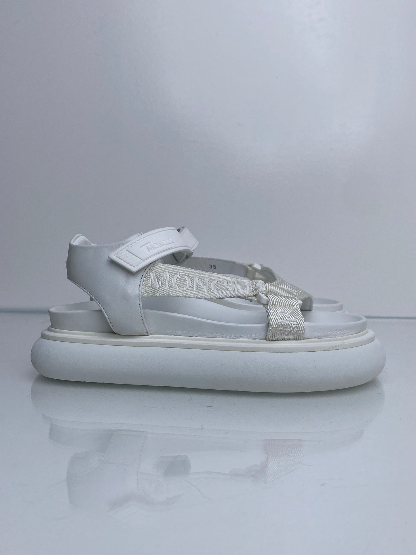 Moncler Catura White Dad Sandals, 35