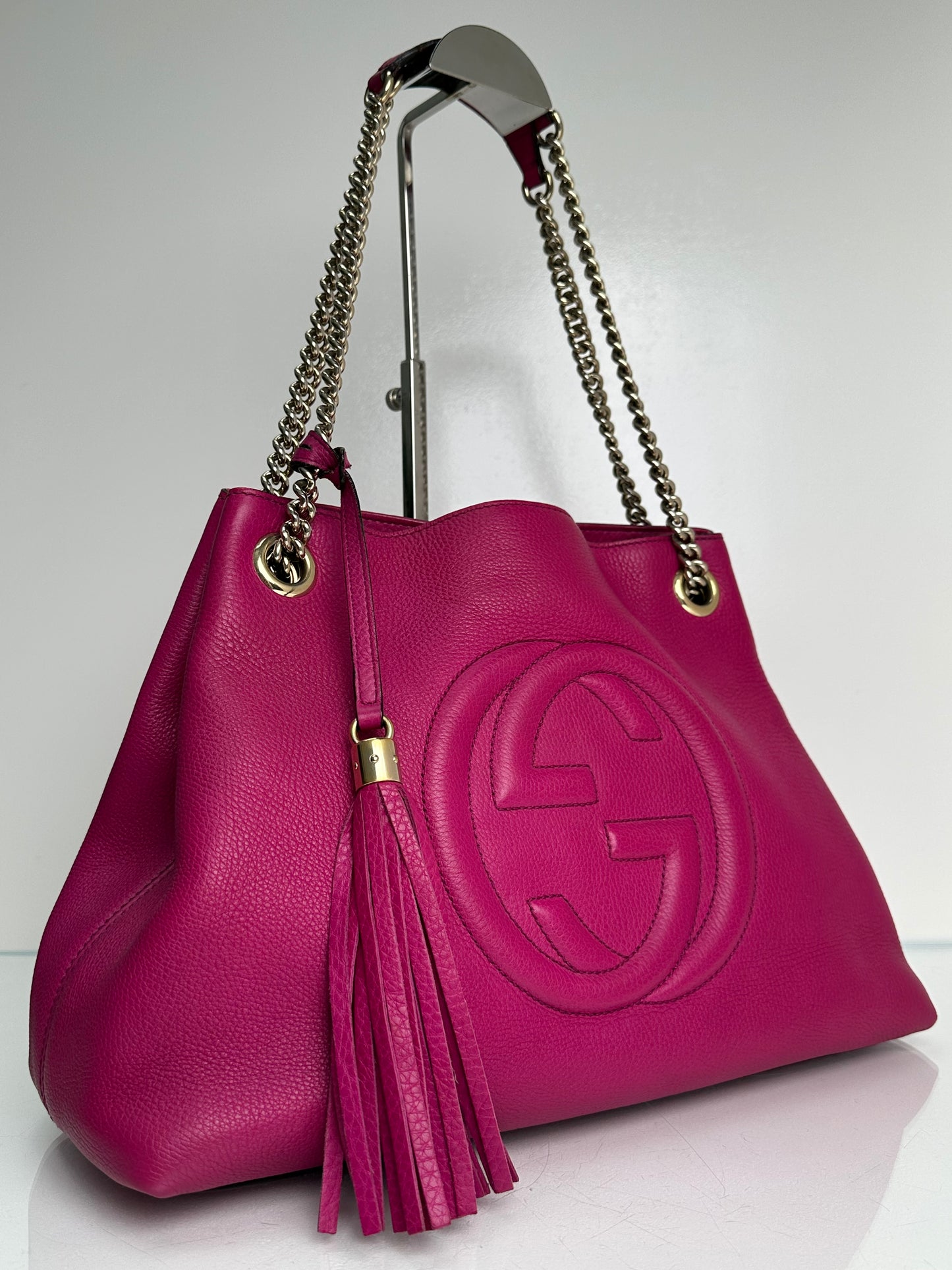 Gucci Fuchsia Leather Soho Bag GHW