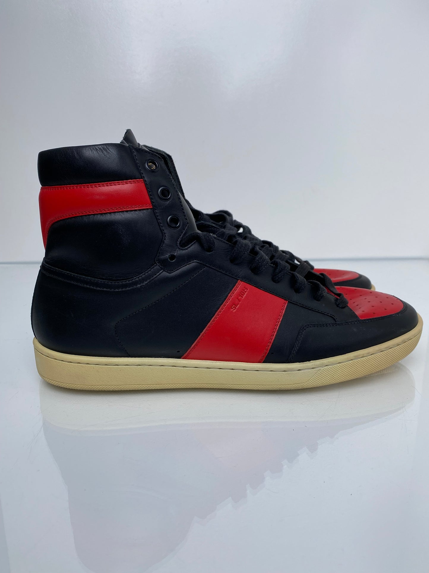 Saint Laurent.Black/Red Hightops, 43