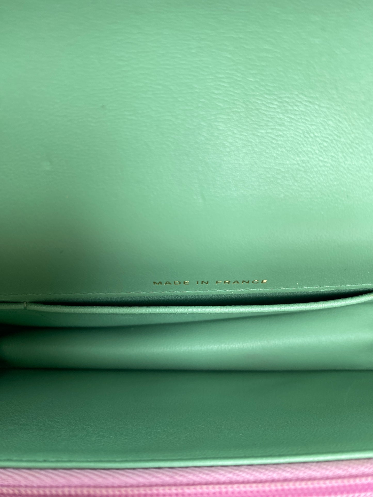 Chanel Pink & Green Top Handle Phone Holder Crossbody Bag GHW