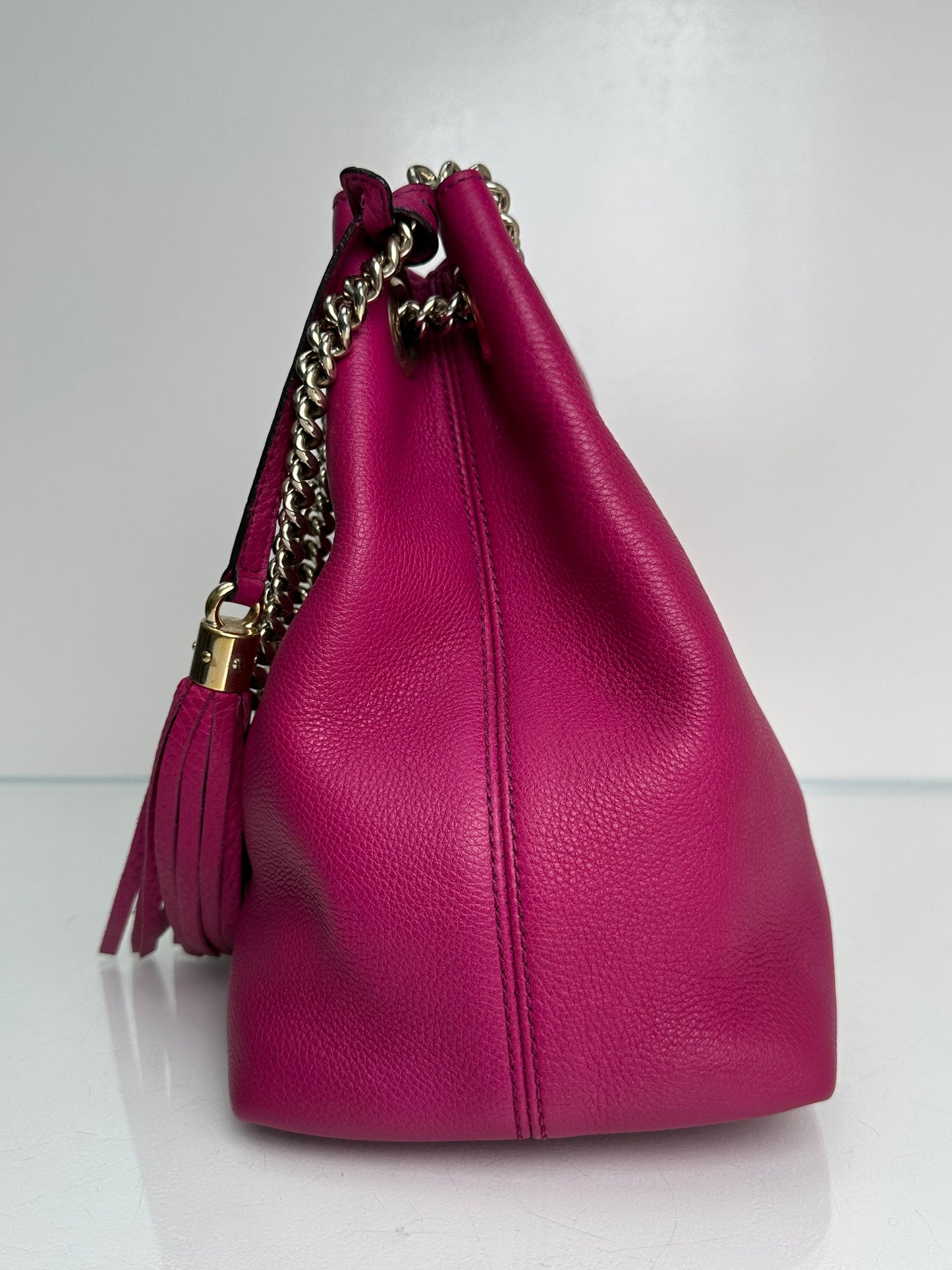 Gucci Fuchsia Leather Soho Bag GHW