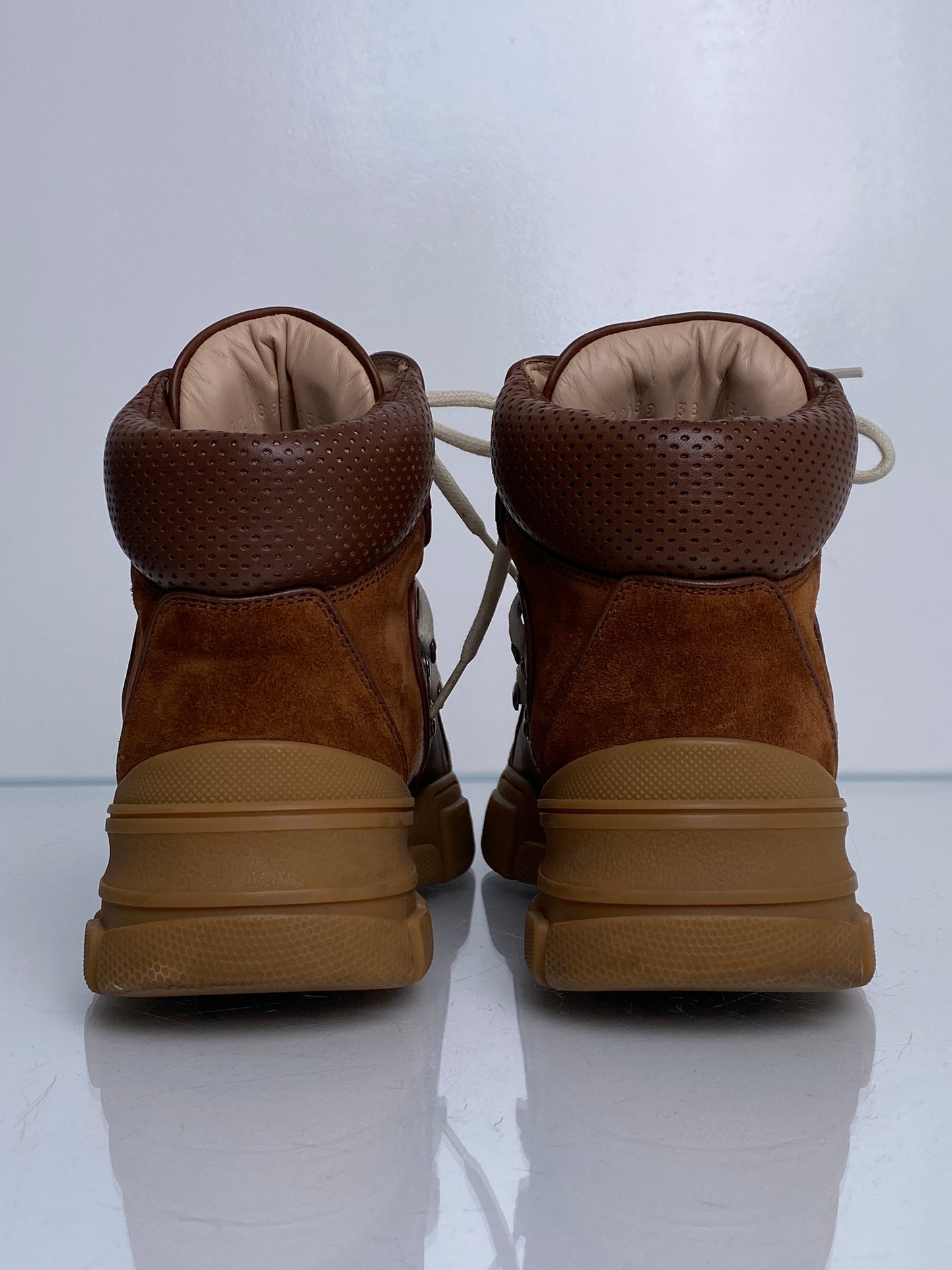 Gucci Brown/Tan GG Hiking Boots, 38