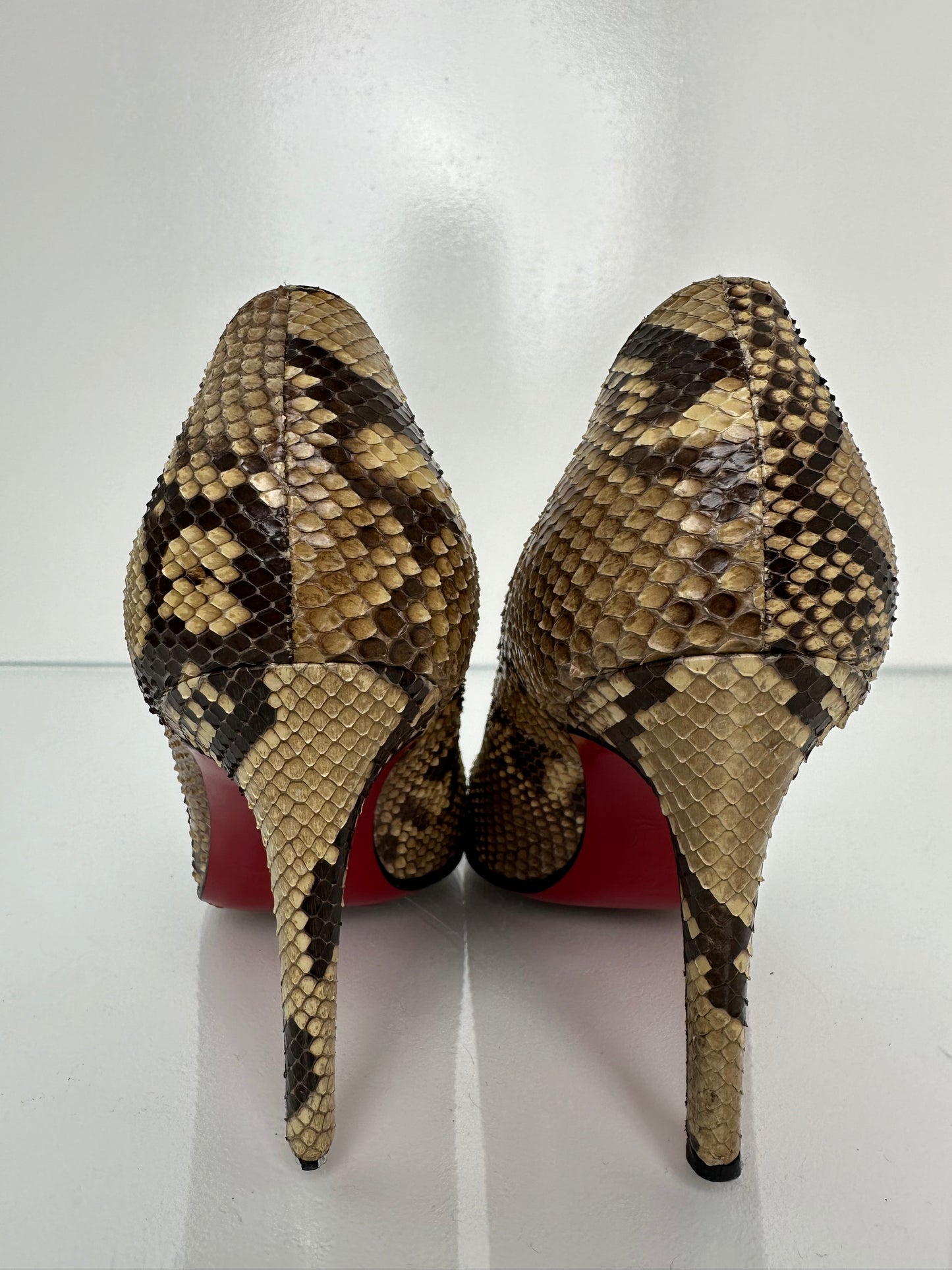 Christian Louboutin Python Heels, 38.5