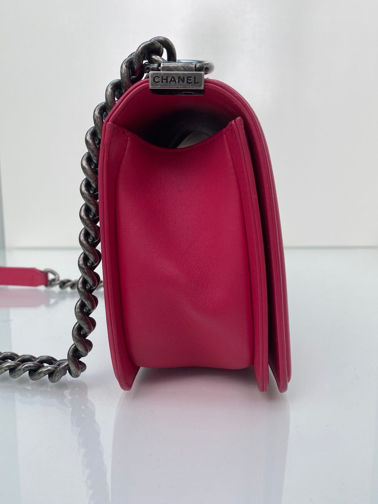 Chanel Pink Quilted Medium Boy Bag RHW