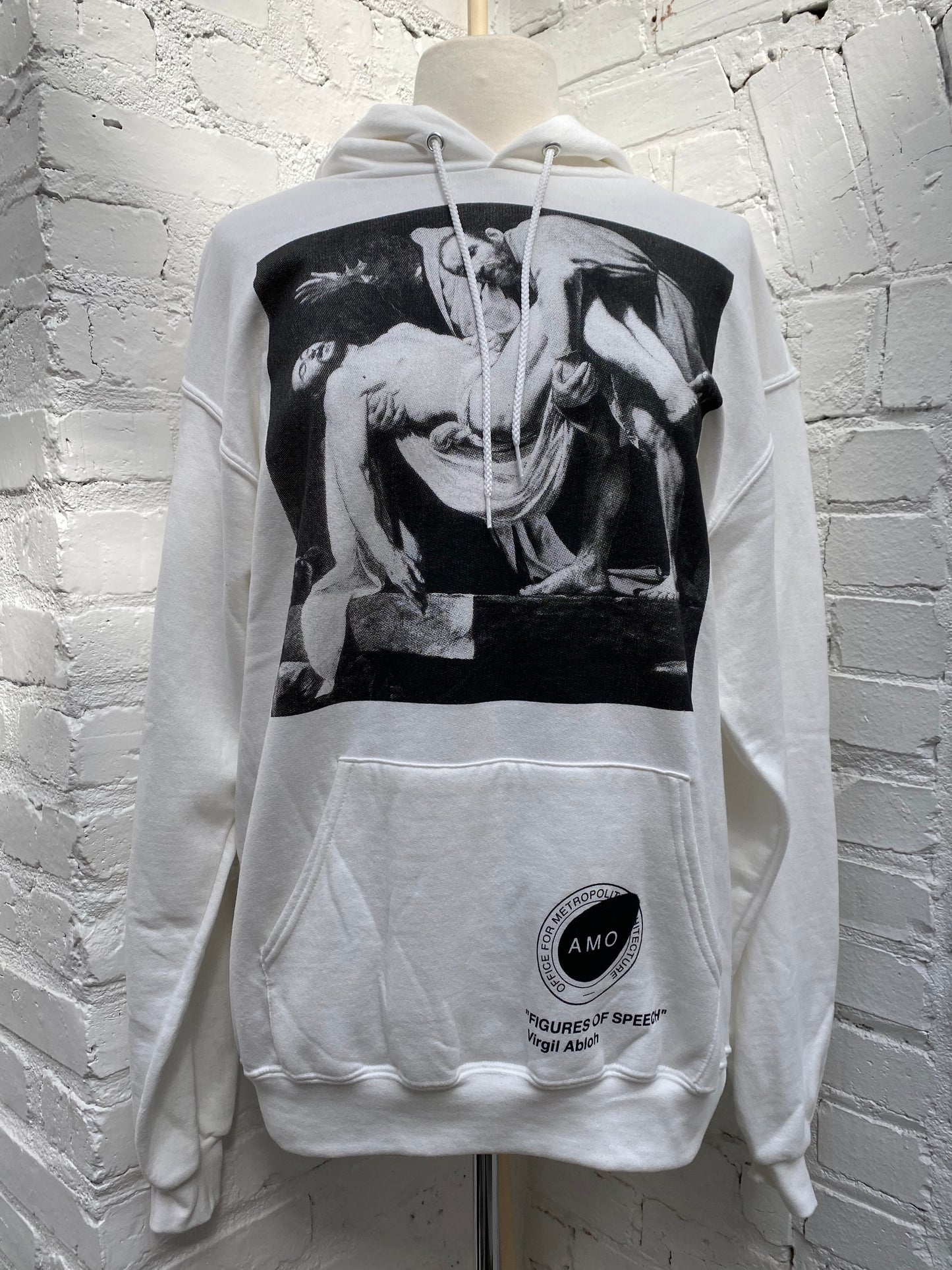 Virgil Abloh White Graphic Hoodie, L