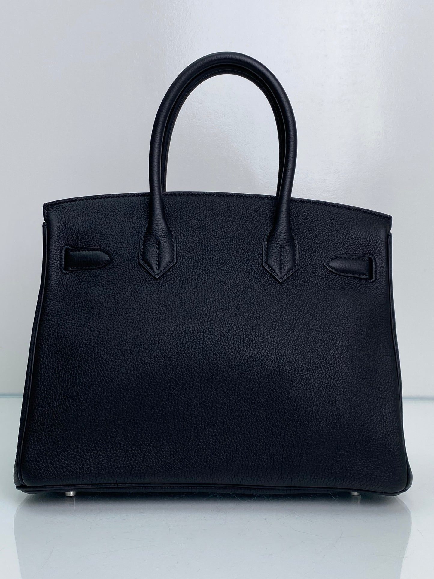 Hermes Birkin 30 Black Clemence PHW #Y