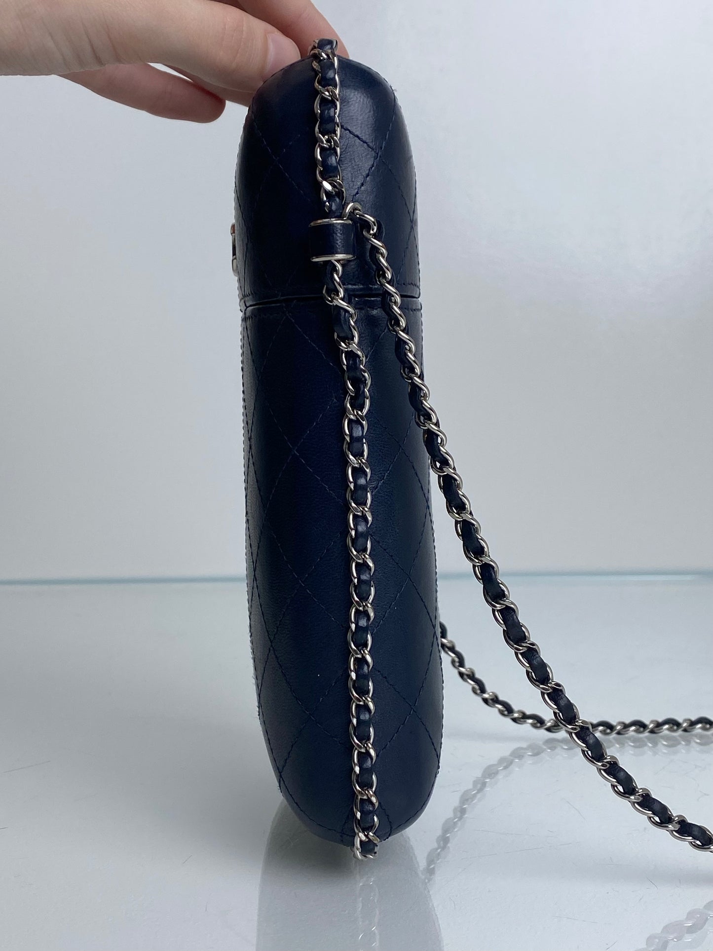 Chanel Navy Chain Around Phone Holder Bag SHW
